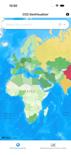 Raw simulator screenshot of CO2 World Info emissions map without store frame