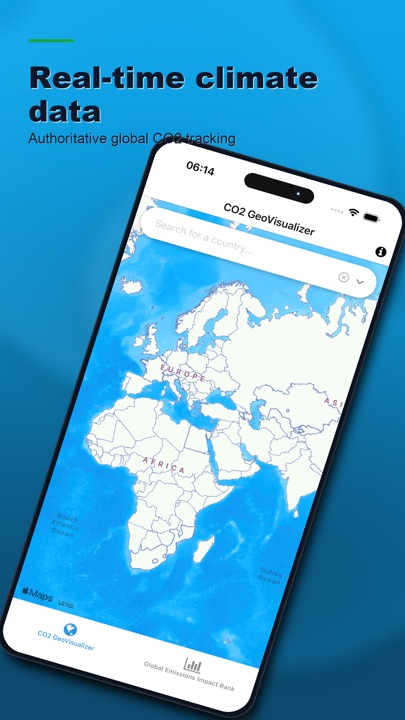 CO2 World Info store screenshot: rank countries by emissions